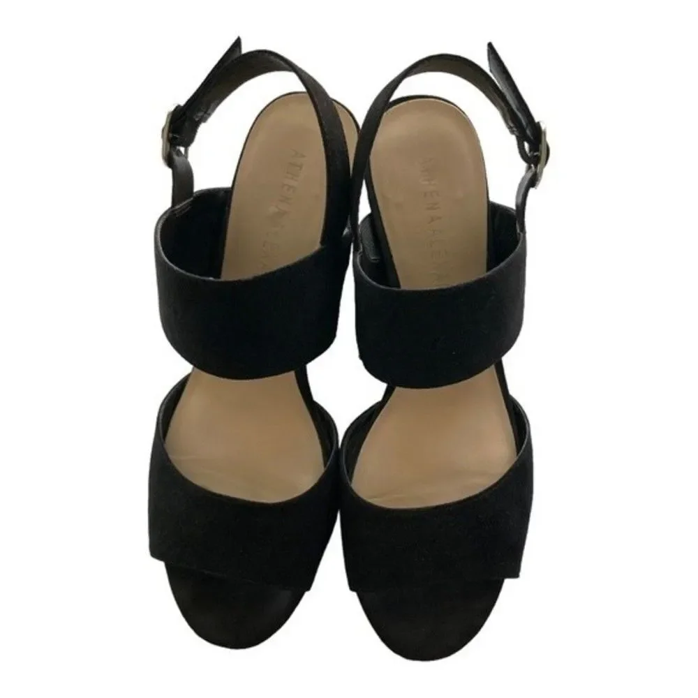 Athena Alexander Black Wedge Sandals - Picture 2 of 9
